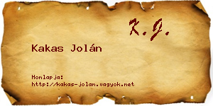Kakas Jolán névjegykártya