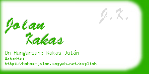 jolan kakas business card